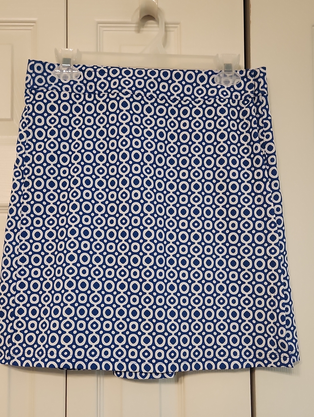 Ripskirt Blue and White Geometric Circle Print Women's Skirt Size
